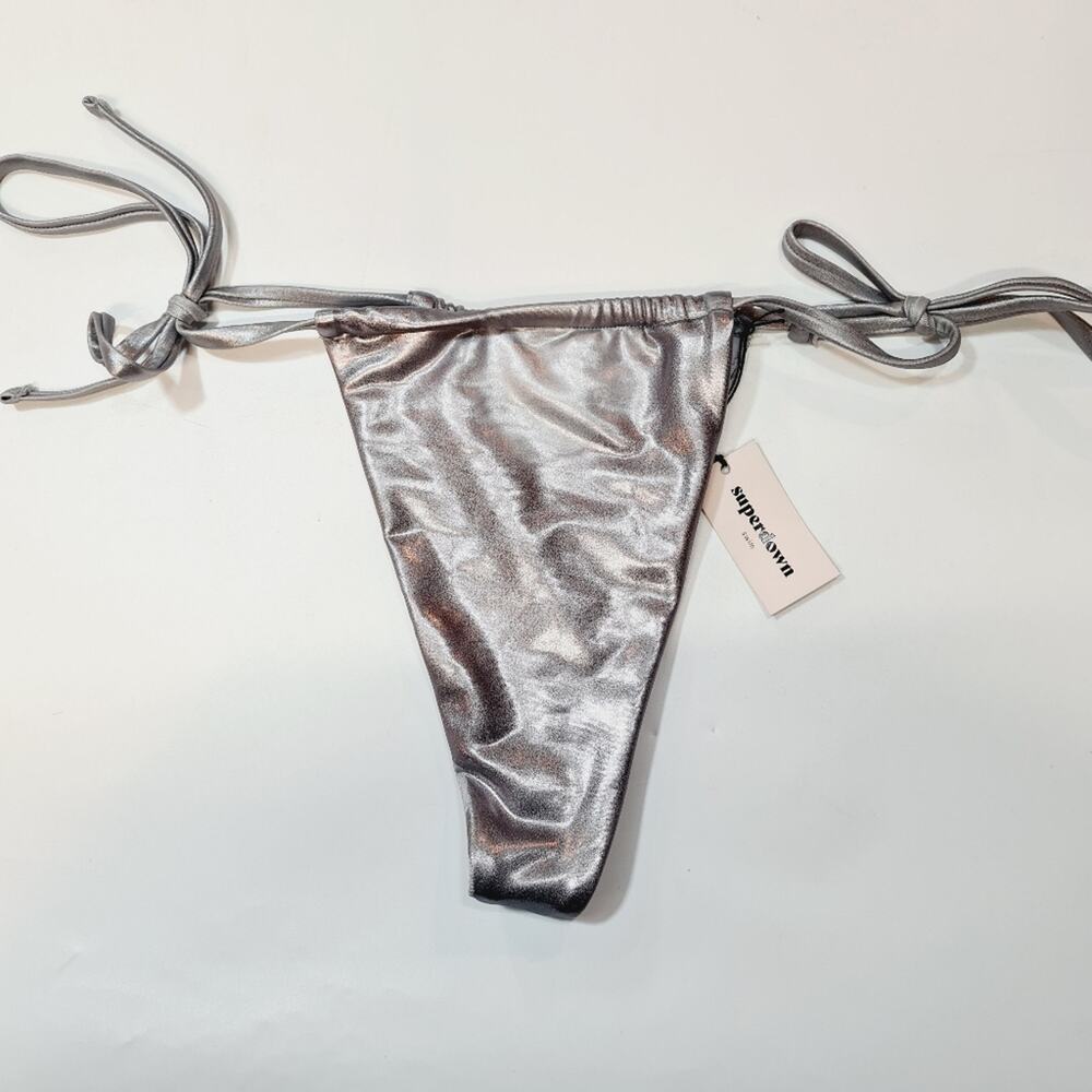 Superdown Danae Bikini Bottom in Silver - Picture 2 of 10